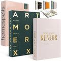 Decorative Books for Home Decor – Green & Pink Linen Faux Books for Decoration: Aesthetic Fake Book Shelf, Living Room, Mantle, Entryway & Coffee Table Decor – Stack Faux Book Storage Box, Set of 2 by Homespells