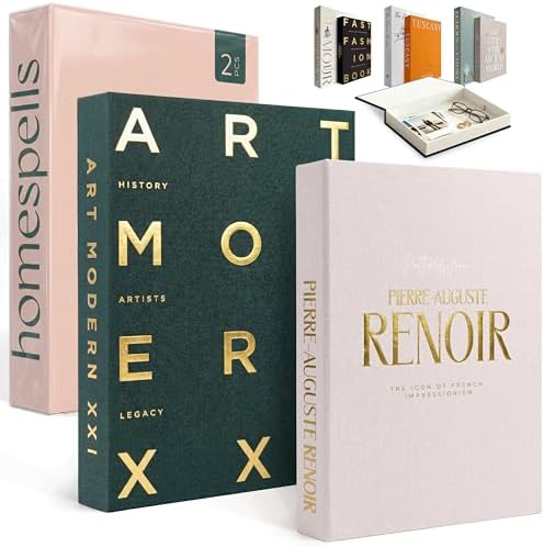 Decorative Books for Home Decor – Green & Pink Linen Faux Books for Decoration: Aesthetic Fake Book Shelf, Living Room, Mantle, Entryway & Coffee Table Decor – Stack Faux Book Storage Box, Set of 2 by Homespells