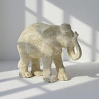 Guichifun Elephant Statue Decor, Cream, 7.25 x 3.25 x 5.75 Inch - Image 3