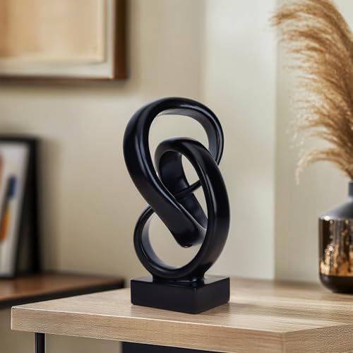 Abstract Black Knot Sculpture, Geometric Decor, Black Decorative Piece for Living Room Coffee Table or Bookshelf Top, Office Coffee Table or Entryway Console Decor. - Image 3