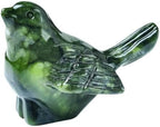 Natural Green Jade Bird Figurine, Modern Crystal Home Decor by WUYOUSHI
