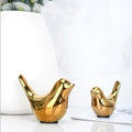 Small Animal Statues, Gold Bird Figurines Home Decor, Modern Home Decorative, Ceramic Decor for Office Desktop, Bookshelf, Bedroom, Living Room, Cabinets (Gold 2 Pcs) by GJFASGF