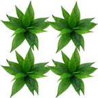 CATTREE Artificial Agave Plants Outdoor Fake Shrubs Faux Grass Plastic Leaves Greenery Bushes Plant for Home Decor Garden Wedding Party Decorations Indoor Yard UV Resistant Planter Filler Green 4 Pack by CATTREE
