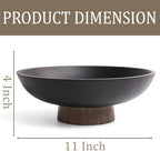 LIN CHUAN Modern Resin Pedestal Bowl, Large Fruit Bowl for Kitchen Counter, Catch All bowl for Entryway Table, Dark Brown - Image 6