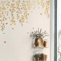 Gold Metallic Wall Decals Peel and Stick Large Wall Stickers Large Sketch Minimal Line Transfer for Women Living Room, Bedroom Decor, Vines Gold by Flortlias
