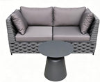 TWT 3-Piece Woven Rope Patio Furniture Set, 2 Outdoor Armchairs - Image 8