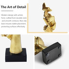 aboxoo 3 Pcs Thinker Statue, Silence is Gold Abstract Resin Art Figurines - Image 2
