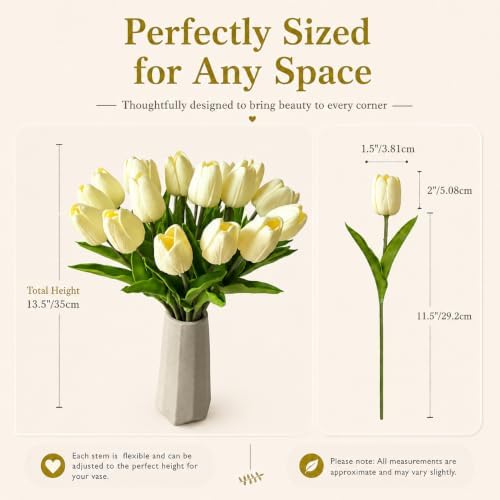 Mandy's 20pcs Artificial Cream Tulips - Image 3