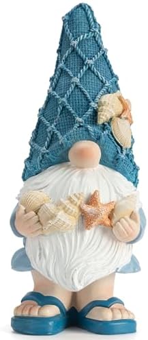 Etlemonde Beach Coastal Gnomes Statue Home Seashell Decor by EtlemondeHomeDecor