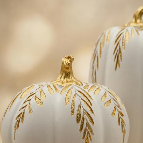 Pumpkin Decor, Set of 2 Decorative Pumpkins, Thanksgiving Decor - Image 3