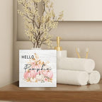 Fall Pink Pumpkin Floral Wood Box Sign Desk Decor 5X5 - Image 4