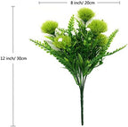 CATTREE Artificial Dandelion Plants, Plastic Flowers Shrubs Bushes Fake Grass Wedding Indoor Outdoor Home Garden Verandah Centerpieces Arrangements Party Decoration Planting Filler - Green 4 Pack - Image 7