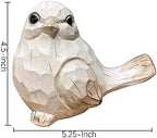 WHITE Bird Table Decor Wood Grain Effect Bird Figurine, Bird Statue Sculpture - Carved Rustic Animal Bird Ornaments - Home Decor Accents Collectible Bird Figurine for Wedding Housewarming Christmas - Image 2