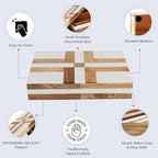 Handicrafts Home Decorative Photo Keepsake Memory Box with Lid Wood,6x8x1.5 - Image 3
