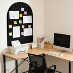 Large Arched Felt Bulletin Board, Sized 36" x 24" for Office & Wall Decor – 6 Customizable Adhesive Tiles with Pins are Perfect to Display Your Photos (Black) - Image 4
