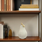Gray-White Pear Figurine with Gold Leaf, Resin Pear Sculpture for Home Decor, Minimalist Decorative Fruit Statue for Kitchen Counter, Dining Room & Tabletop Display - Image 5