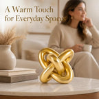 XMGZQ Gold Knot Decor for Coffee Table Book,Chain Link Living Room Decor Item for Bookshelf Entryway Nightstand TV Stand,Minimalist Knot Sculpture for Home Living Room,Centerpiece Table Decorations - Image 5