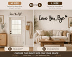Love You Bye Wood Sign Home Decor Boho Decor Wall Decor Express Love and Warm for Your Family Lovers Wall Art Gift Hallway Entryway Door Valentine Decorations for Home (L) - Image 5