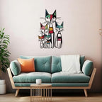 Wesiti Metal Cat Wall Art Decor Colorful Sculptures Mid Century 10.6x15.7 - Image 6