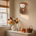 winemana Fall Wreaths for Front Door, 14 Inch Handmade Owl Wreath - Image 6