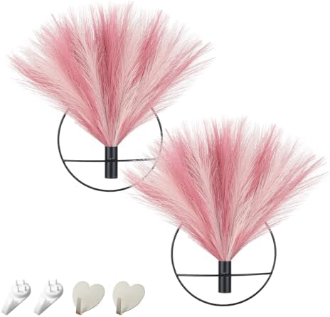 Pretty Jolly Boho Pampas Pink Wall Decor Black Metal Art by PrettyJolly