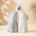 OwMell Set of 2 Loving Elephant Statue Figurine, 6" Elephant Ring Holder by OwMell