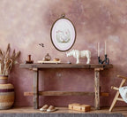 Cottage core Goose Oval Wall Art, Pink Floral Striped Nursery Wall Decor - Image 3