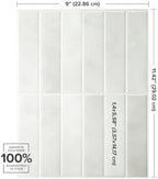 Smart Tiles Peel and Stick backsplash, Stacked White & Grey, 11.43"x9" - Image 3
