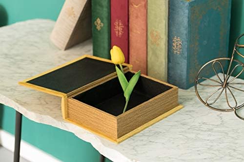 Decorative Vintage Book Shaped Trinket Storage Box - Yellow - Image 3