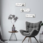 3 Pcs Black And White Bathroom Decor Rustic Flower Black Wall Art Accept Let Go Have Faith Farmhouse Bedroom Wall Decor Wooden Inspirational Quotes Grey Decoration for Living Room(Black,12 x 4 Inches) - Image 3