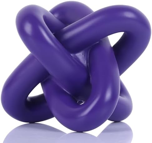 Purple Knot Sculpture, Triple Knot Statue, Purple Home Decor, Perfect for accenting Rustic-Style Coffee Tables, Living Room TV Stands, Dining Tables, and entryway Shelves. by DOVDOVHomeDecoration
