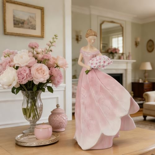 Guichifun Pink Leaf Angel Girls Fairy Statue Collection Home Decoration - Image 2