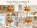 Artificial Flower Bouquet with Vase，Fake Flowers Peony Mums Eucalyptus - Image 6