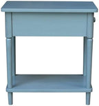 IC INTERNATIONAL CONCEPTS Solid Wood Narrow Side Table in Ocean Blue Antique - Image 6