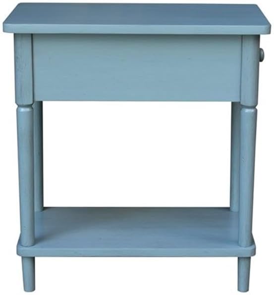 IC INTERNATIONAL CONCEPTS Solid Wood Narrow Side Table in Ocean Blue Antique - Image 6