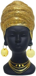 African Women Statues, Vintage Black Lady Art Bust Figurines by FLJZCZM