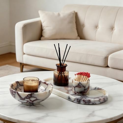Luxury Natural Marble Catchall Bowl, Jewelry Dish Trinket Tray Home Decor - Image 6