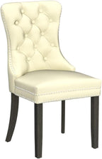 KCC Faux Leather Dining Chairs Set of 2, Upholstered High-end Tufted Dining - Image 5