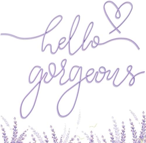 Hicarer Metal Hello Gorgeous Wall Art Minimalist Purple Wall Decor by Hicarer