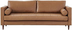 Pemberly Row Eco Leather Sofa, Light Brown Finish, High Density Sponge Foam - Image 2
