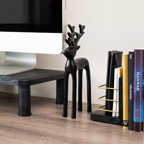 Mind Reader Modern Metal Reindeer Figurine, Sleek Aluminum Winter Holiday Decor, Rustic Contemporary Accent, Black - Image 2