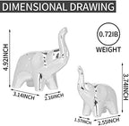 A Pair Elephant Statue Home Decor,Modern Style Figurines,Sculpture for ​Office Desktop Bookshelf Living Room (Silver) - Image 2