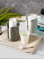Ceramic Bathroom Cup Holder, 3 OZ Cup Dispenser for Bathroom, Gray - Image 4