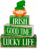 St. Patrick’s Day Decorations - St Patrick Day Irish Good Time Tiered Tray Decor Set - Wooden Leprechaun Tabletop Decoration - Rustic Farmhouse Holiday Home Decor for Indoor Shelf Mantel Coffee Table Gift by Unknown