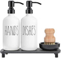 MOMEEMO Soap Dispenser Set Comes with Stainless Steel Pumps, White & Black by MOMEEMO