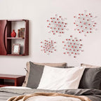 Blulu 4 Pcs Red Wall Decor Bling Crystal Wall Art Cast Iron Rhinestones - Image 4