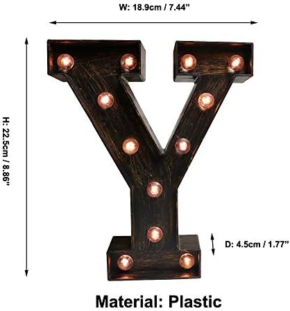 Pooqla Vintage Light Up Marquee Letters with Lights – Illuminated Industrial Style Lighted Alphabet Letter Signs - Coffee Bar Apartment Bedroom Wall Home Initials Decor A-Z - Image 4
