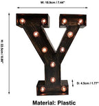 Pooqla Vintage Light Up Marquee Letters with Lights – Illuminated Industrial Style Lighted Alphabet Letter Signs - Coffee Bar Apartment Bedroom Wall Home Initials Decor A-Z - Image 4