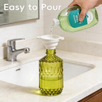 Amolliar 12 Oz Glass Soap Dispenser with Plastic Pump,Green-Black,2 Pack - Image 6