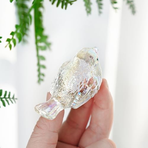 Blown Glass Bird Figurine AB Coating Crystal Animal Collectible Table Decor - Image 2